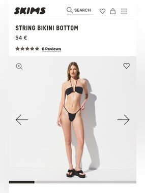 SKIMS Black String Bikini Bottom & Bandeau Top Set